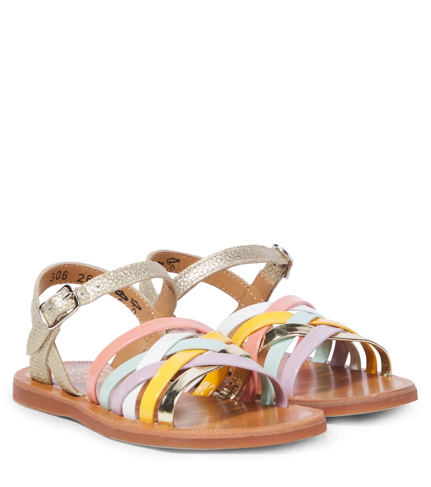 Pom D'api Plagette Lux Leather Sandals In Multicoloured