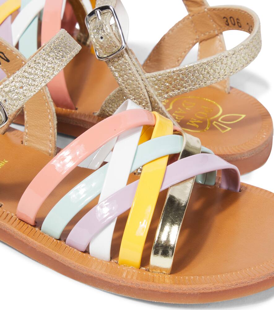 Pom D'api Plagette Lux Leather Sandals In Multicoloured
