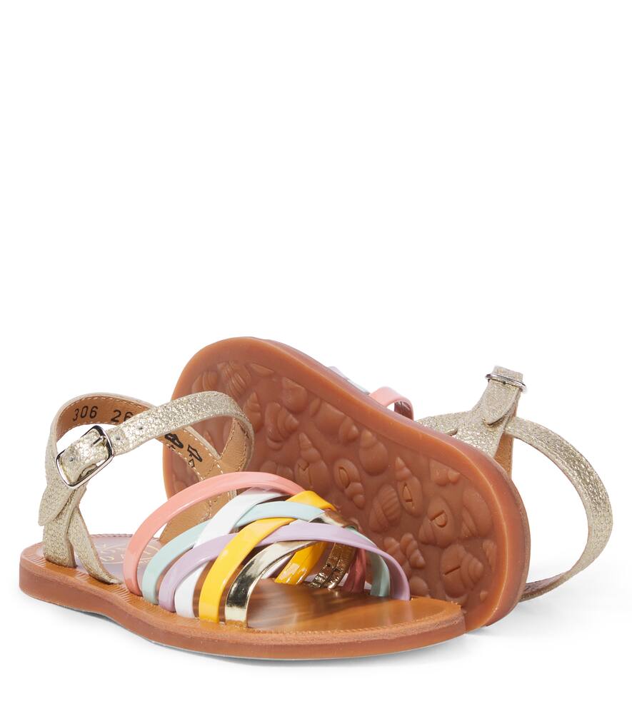 Pom D'api Plagette Lux Leather Sandals In Multicoloured