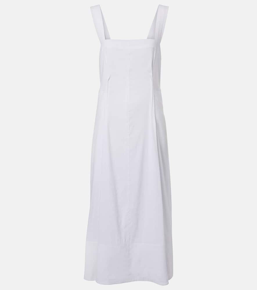 Linen-blend midi dress
