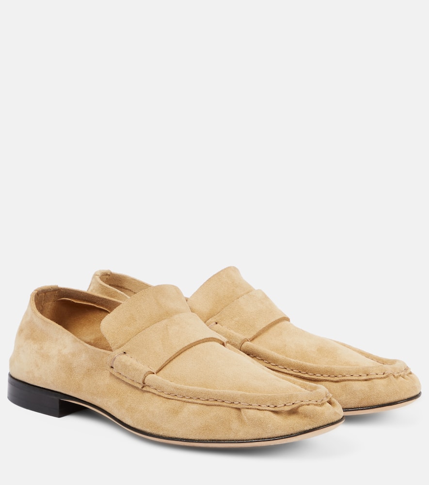 Suede penny loafers