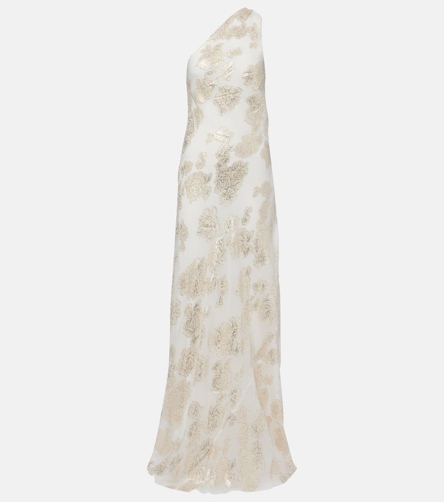 Ava silk-blend lamé maxi dress
