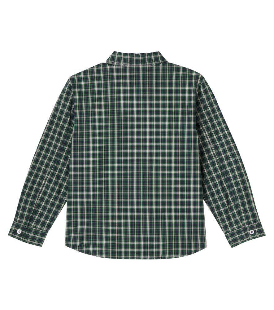 Bonpoint Checked Cotton Shirt In Green