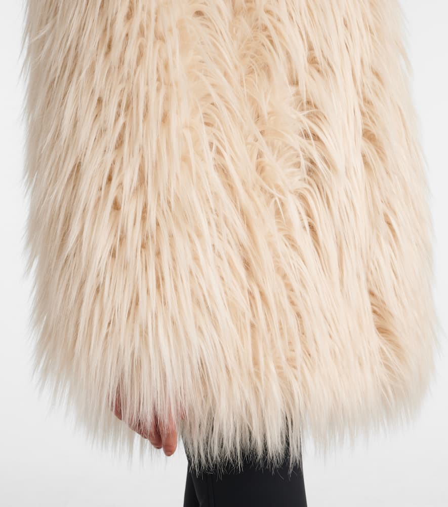 Goldbergh Long Faux Fur Jacket Side Pockets In Neutral