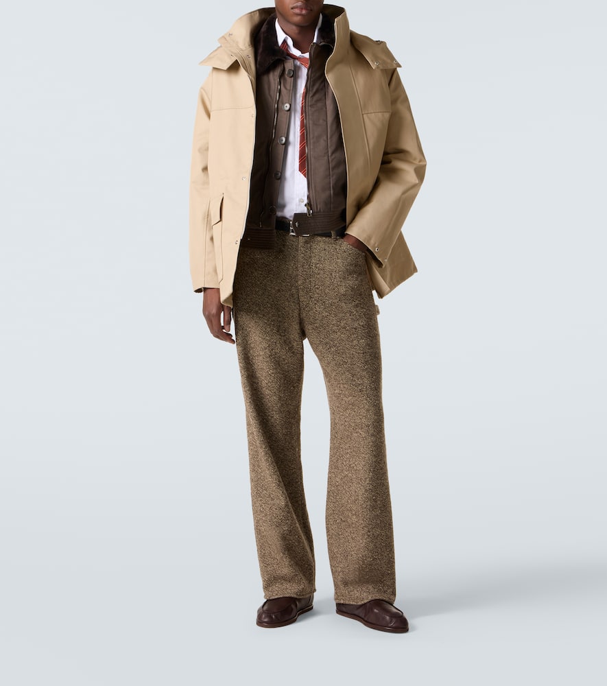 Auralee Hooded Cotton Gabardine Jacket In Multi