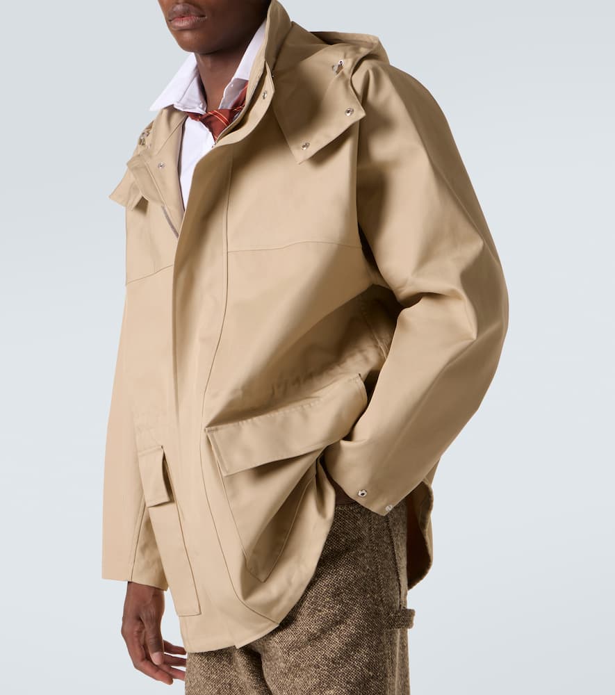 Auralee Hooded Cotton Gabardine Jacket In Multi