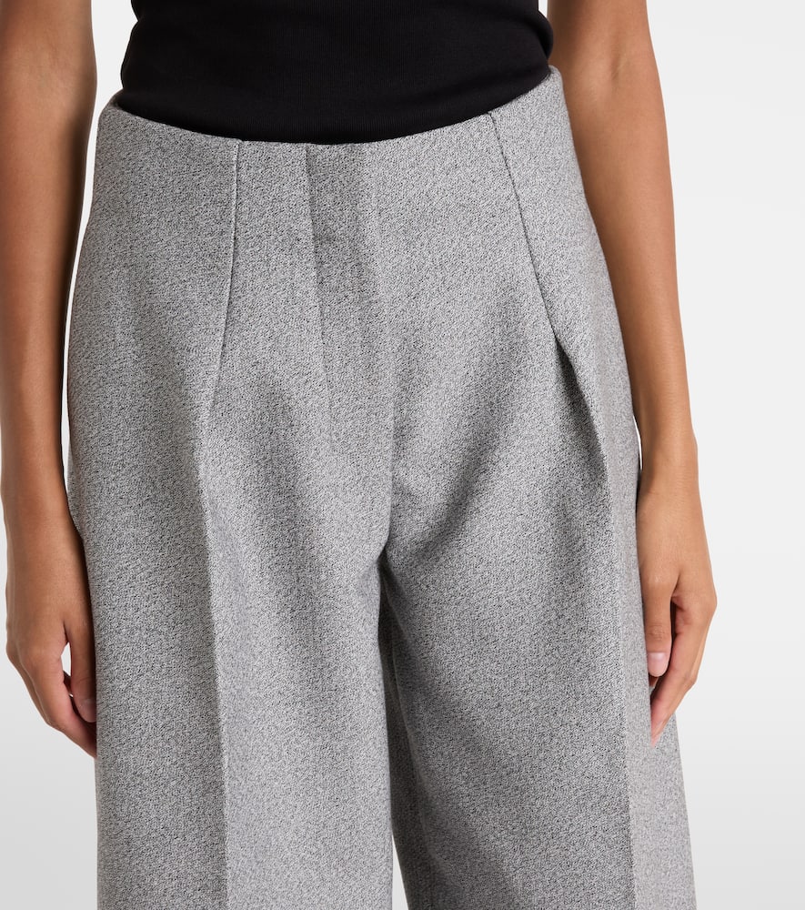 Jacquemus Curvo Cotton And Wool Wide-leg Pants In Gray