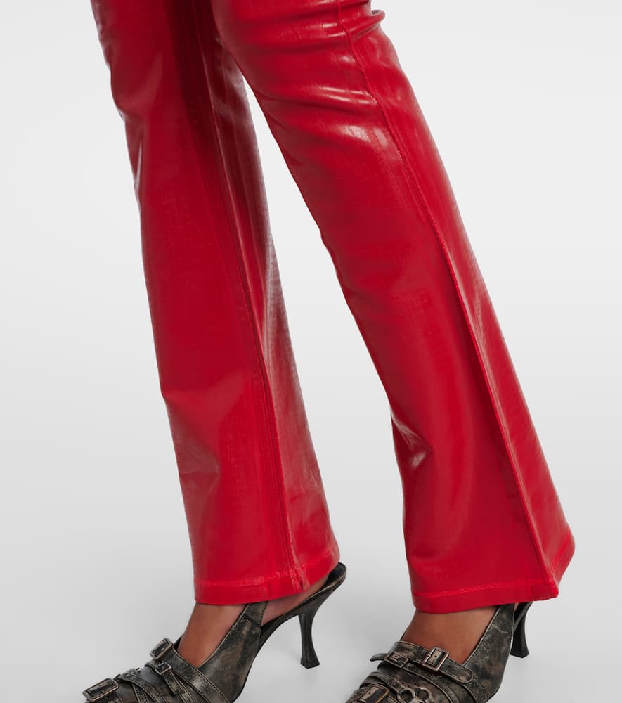 Acne Studios Porto Distressed Cotton-blend Flared Pants In Red