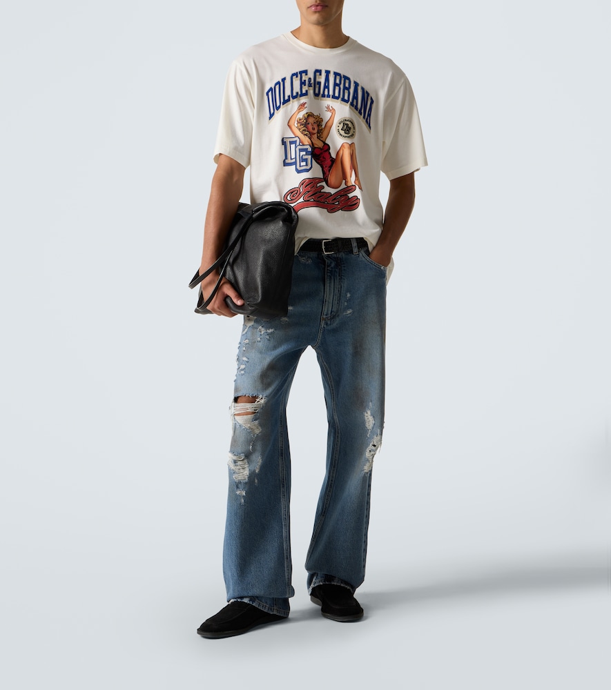  Dolce&gabbana Dolce&gabbana Bedrucktes T-shirt Aus Baumwolle 