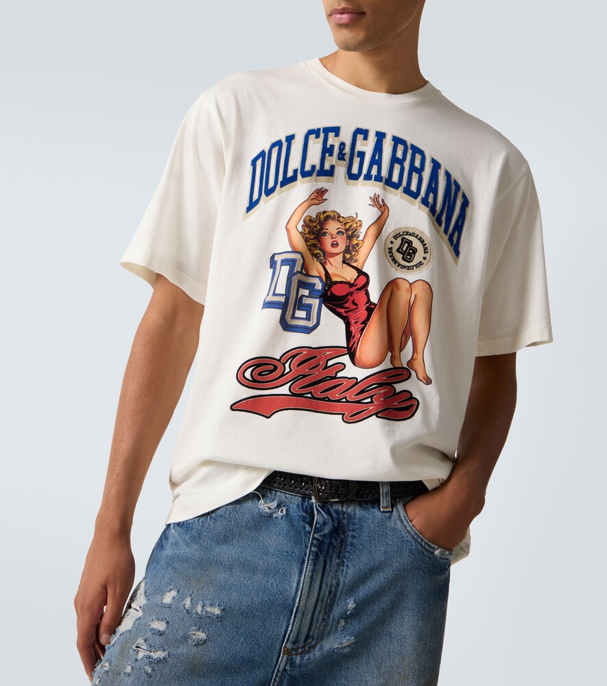  Dolce&gabbana Dolce&gabbana Bedrucktes T-shirt Aus Baumwolle 