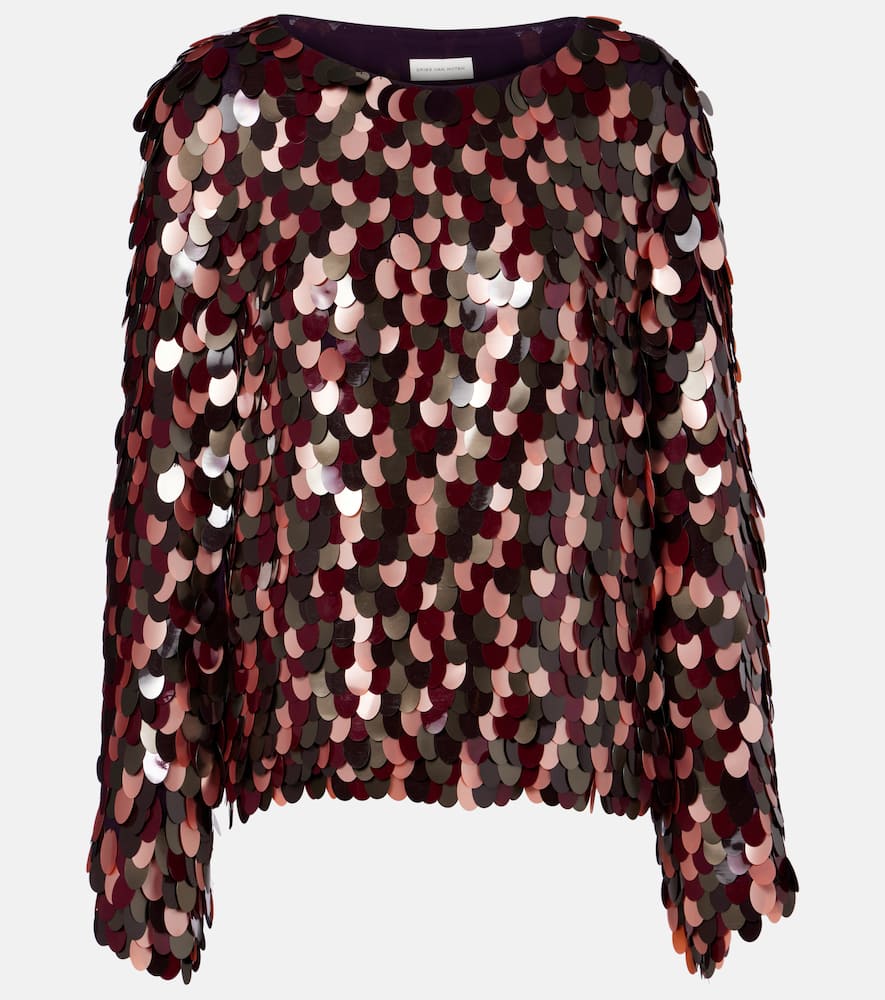 Dries Van Noten Sequined Top In Multi