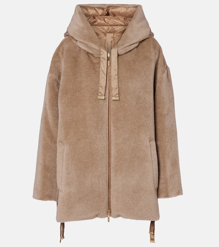 Max Mara Olivia Reversible Alpaca And Wool Down Jacket In Brown