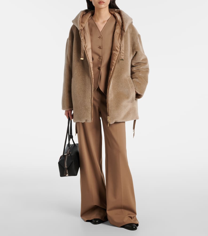 Max Mara Olivia Reversible Alpaca And Wool Down Jacket In Brown