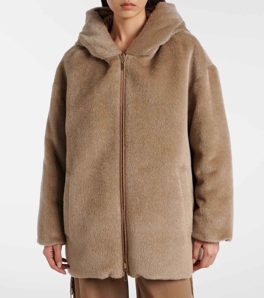 Max Mara Olivia Reversible Alpaca And Wool Down Jacket In Brown