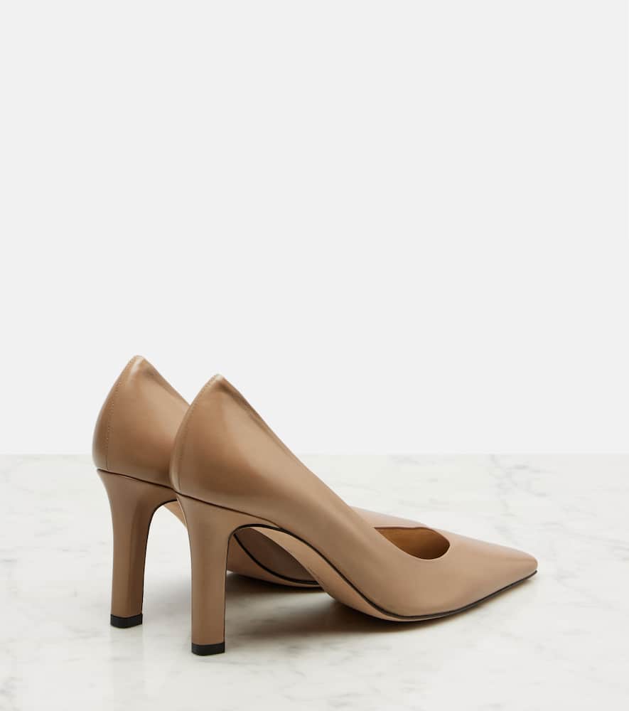The Row Carla 80 Leather Pumps In Brown
