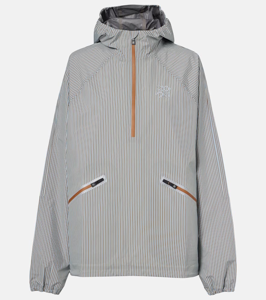 Loewe X On Storm Striped Half-zip Jacket In Gray