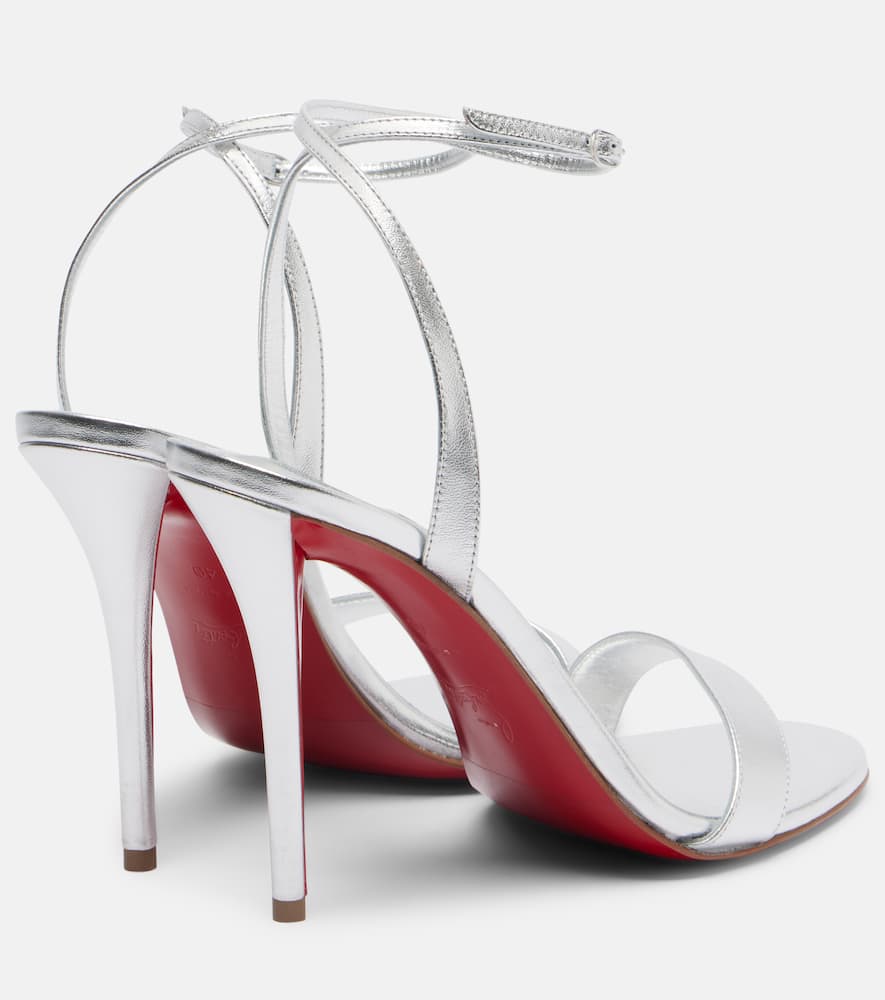 Christian Louboutin Miss Z 100 Metallic Leather Sandals In Silver