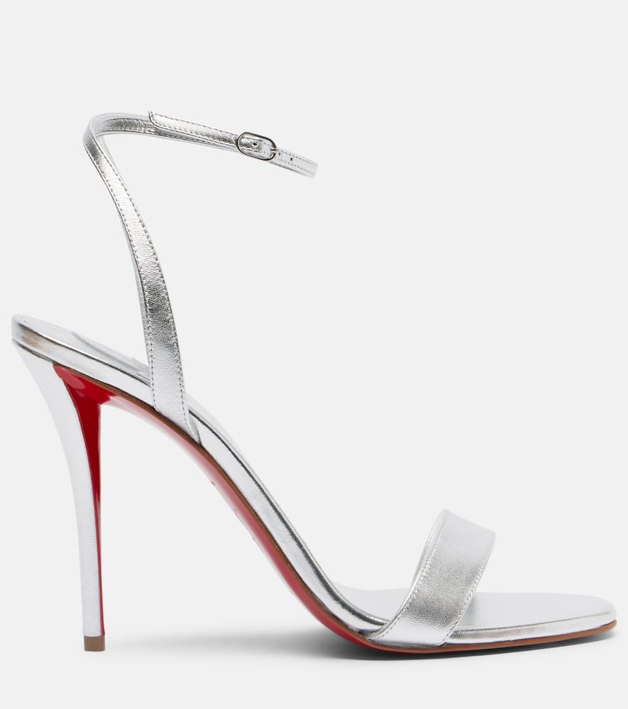 Christian Louboutin Miss Z 100 Metallic Leather Sandals In Silver