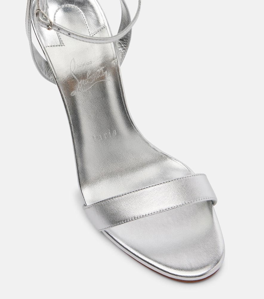 Christian Louboutin Miss Z 100 Metallic Leather Sandals In Silver