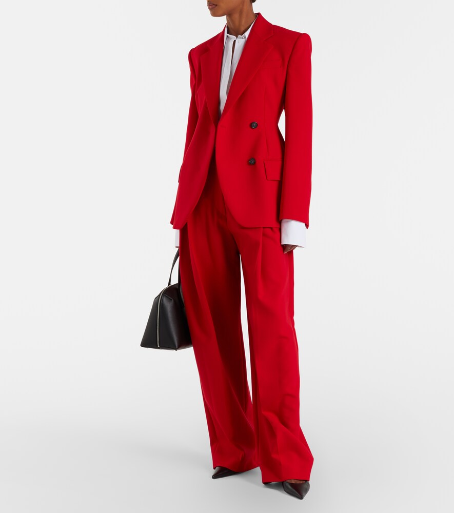 Sportmax Double-breasted peplum blazer