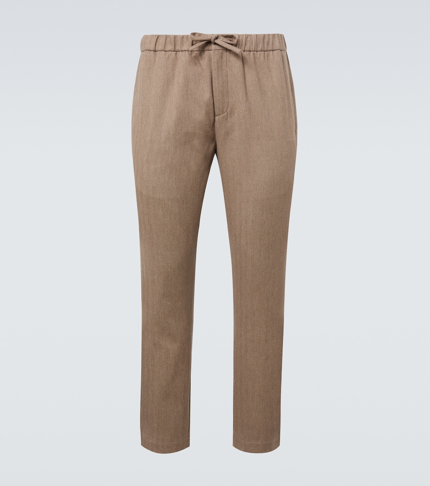 Frescobol Carioca Oscar Herringbone Cotton Blend Straight Pants