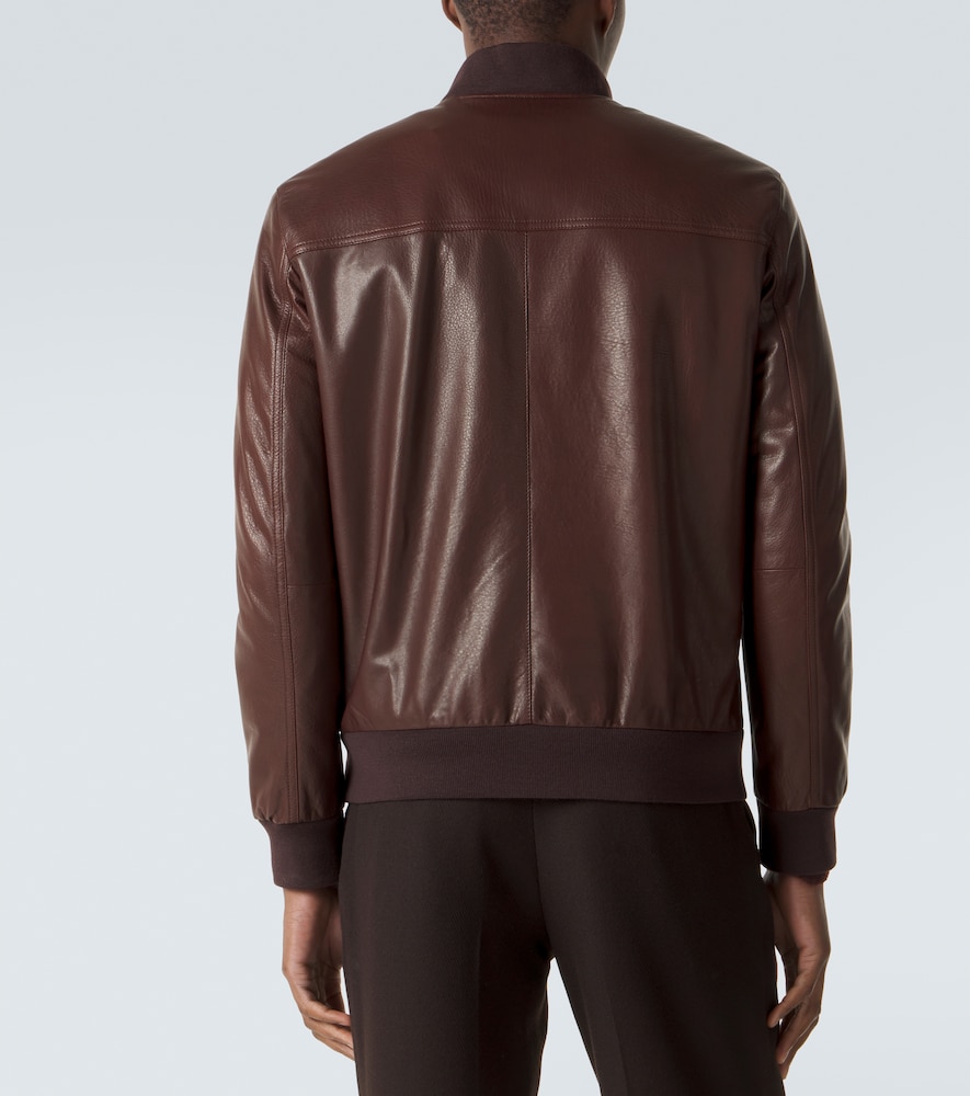  Brioni Brioni Leather Bomber Jacket 