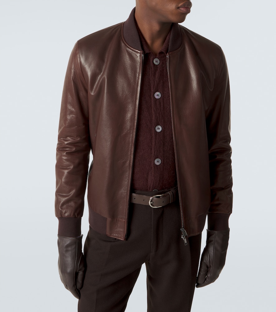  Brioni Brioni Leather Bomber Jacket 