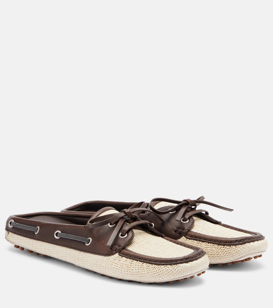 Brunello Cucinelli Women's Brown Monili Canvas Mules UK Size 7.5 - Mytheresa