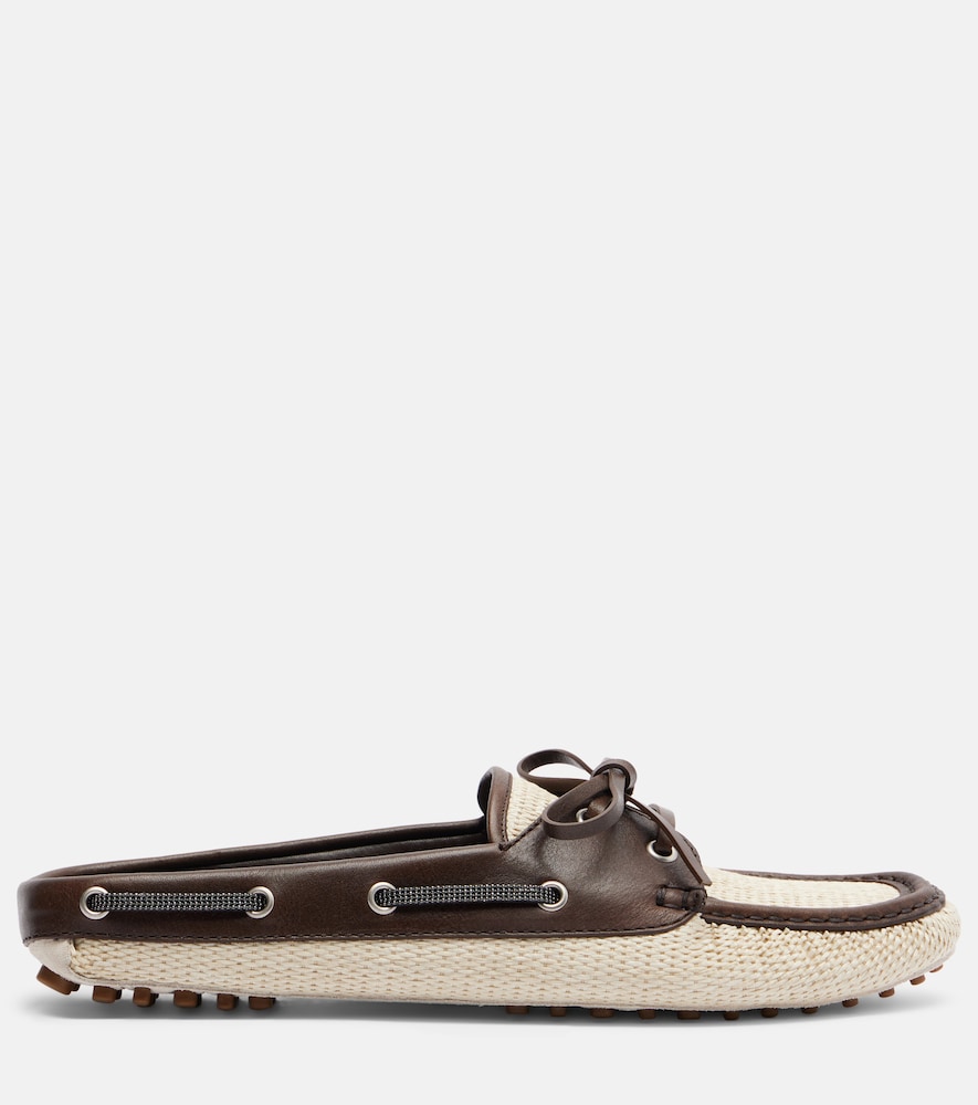  Brunello Cucinelli Brunello Cucinelli Monili Canvas Mules 