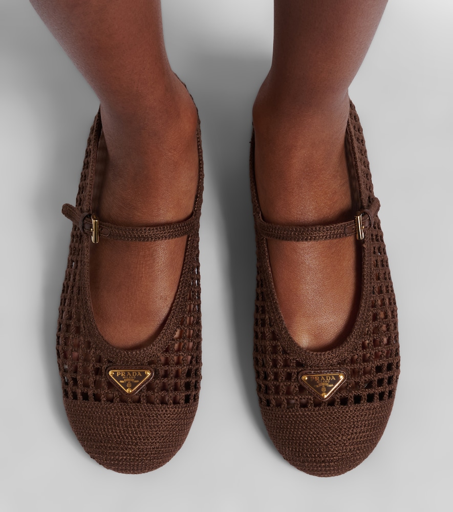 Prada Crochet Mary Jane flats