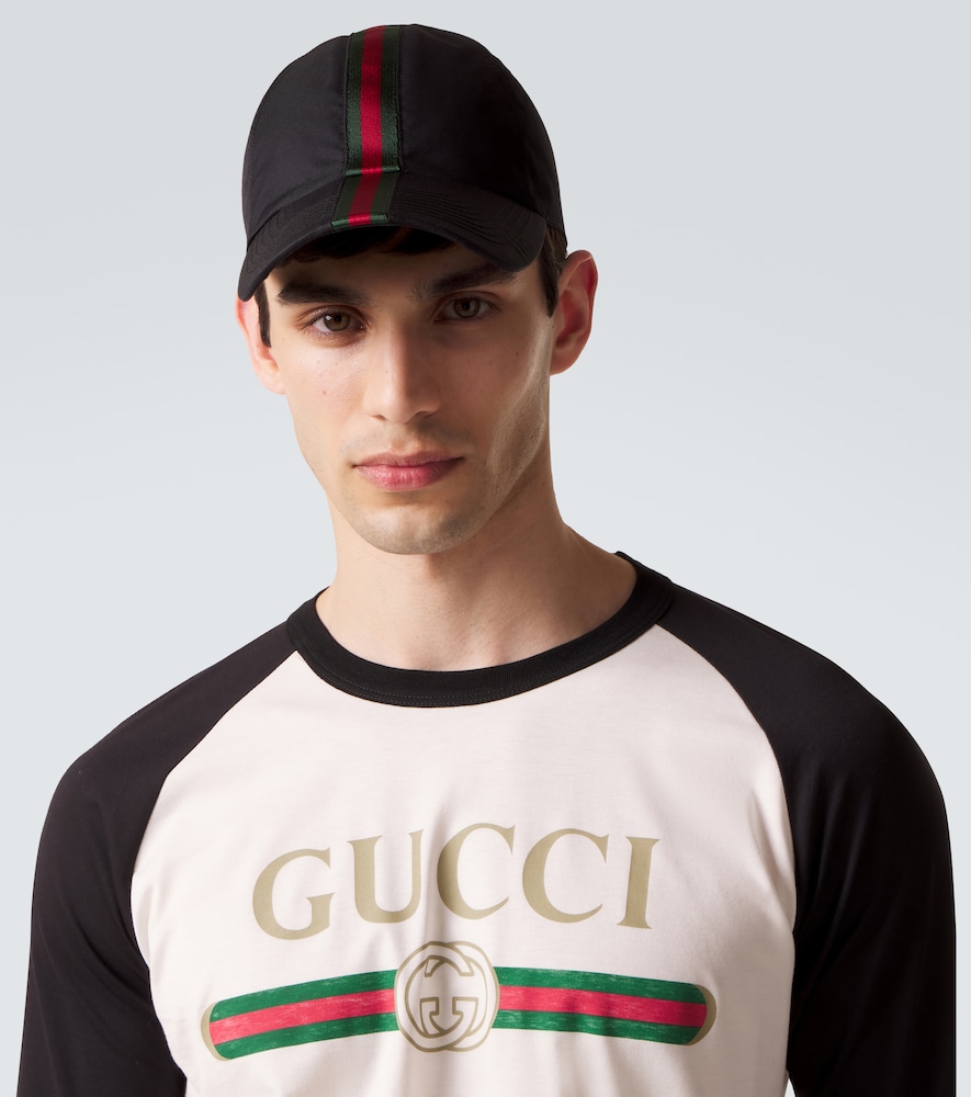  Gucci Gucci Web Stripe Canvas Baseball Cap 