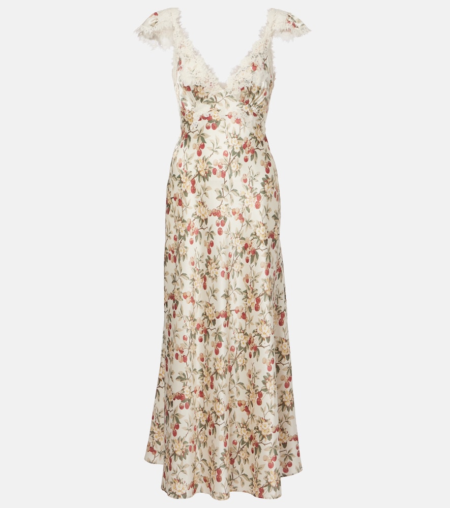 Doen Dôen Fiona lace-trimmed silk midi dress