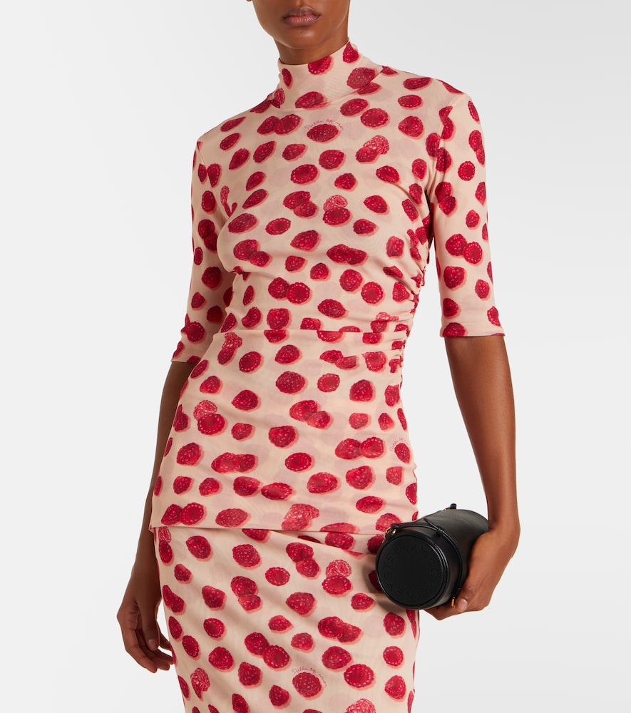  Stella Mccartney Stella Mccartney Bedrucktes T-shirt Aus Mesh 