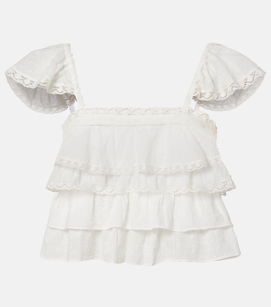 Poupette St Barth Anya ruffled cotton top