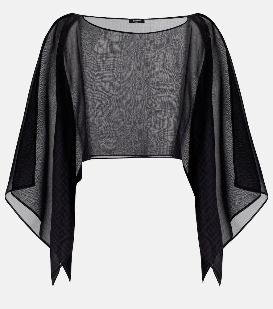 Top cropped Monogram in seta