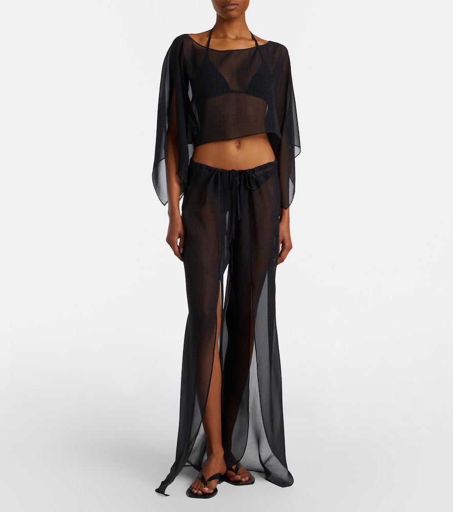 Monogram Sheer Silk Crop Top