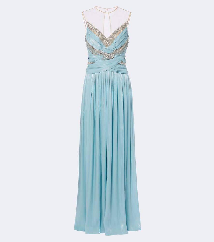 Robe Branka aus Georgette mit Kristallen