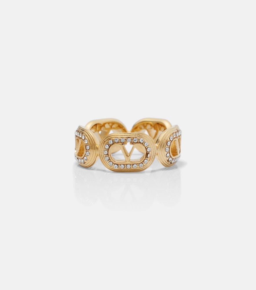 Valentino Ovalette Swarovski-embellished ring