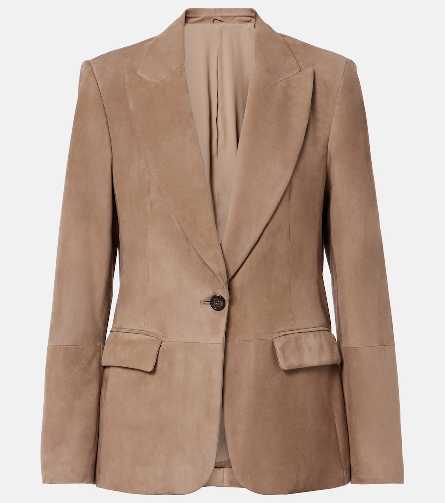 Brunello Cucinelli Women's Beige Suede Blazer UK Size 18 - Mytheresa