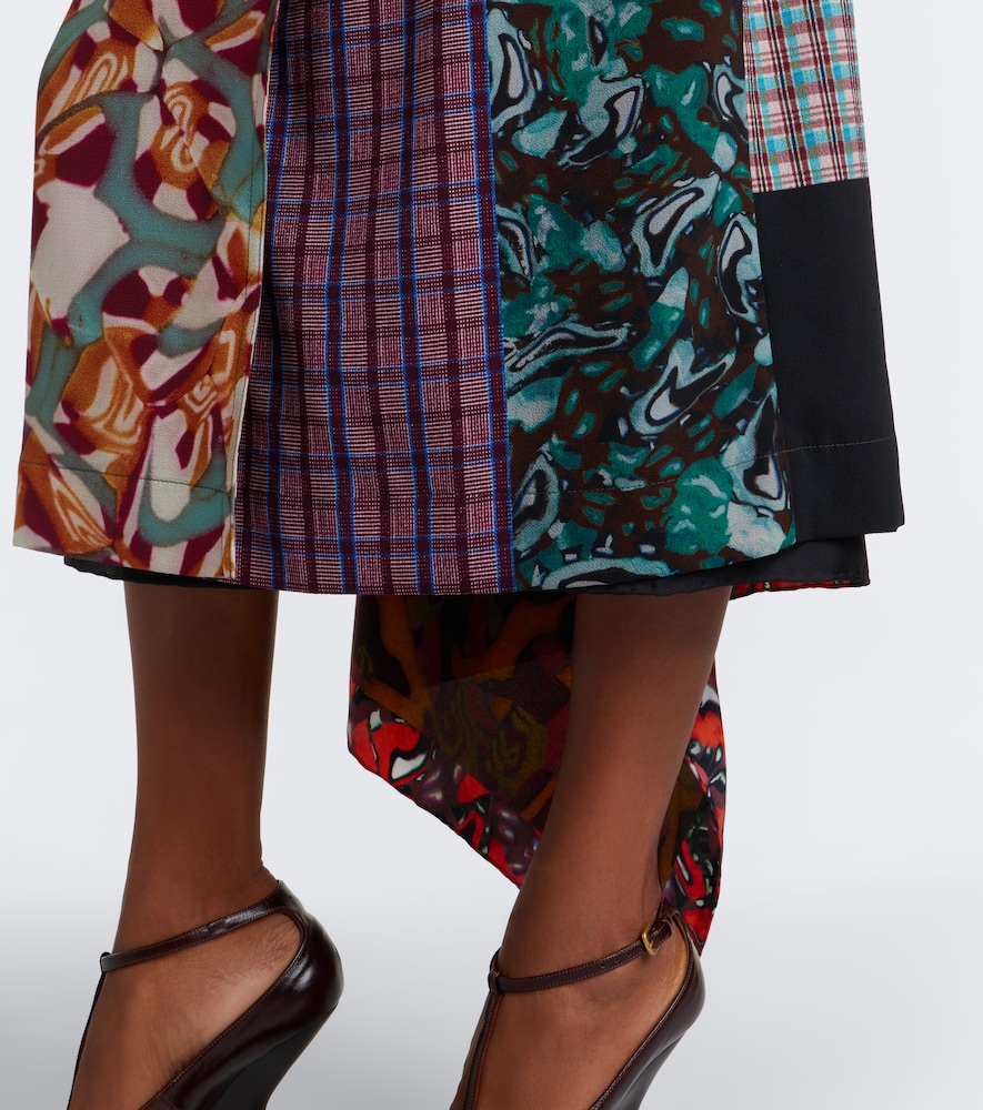 Dries Van Noten Patchwork Printed Trench Coat In Multi