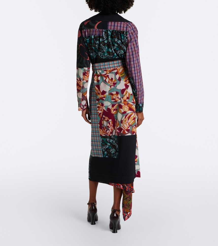 Dries Van Noten Patchwork Printed Trench Coat In Multi