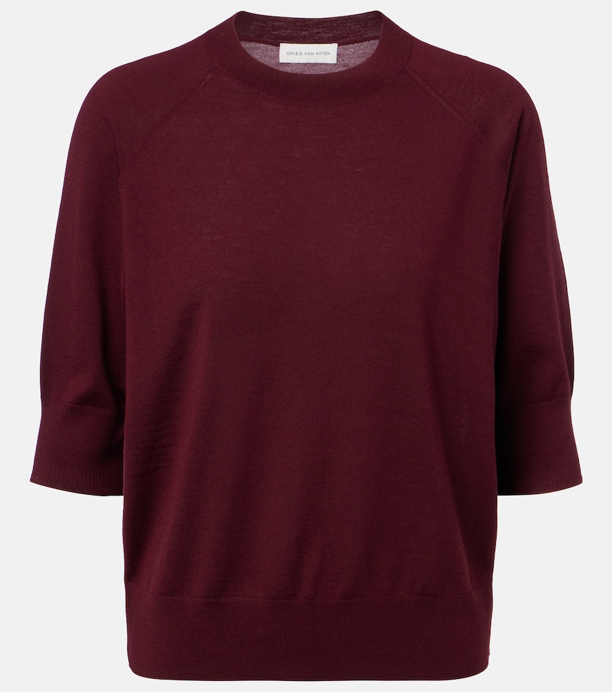 Dries Van Noten Women's Burgundy Wool Sweater UK Size 8 - Mytheresa