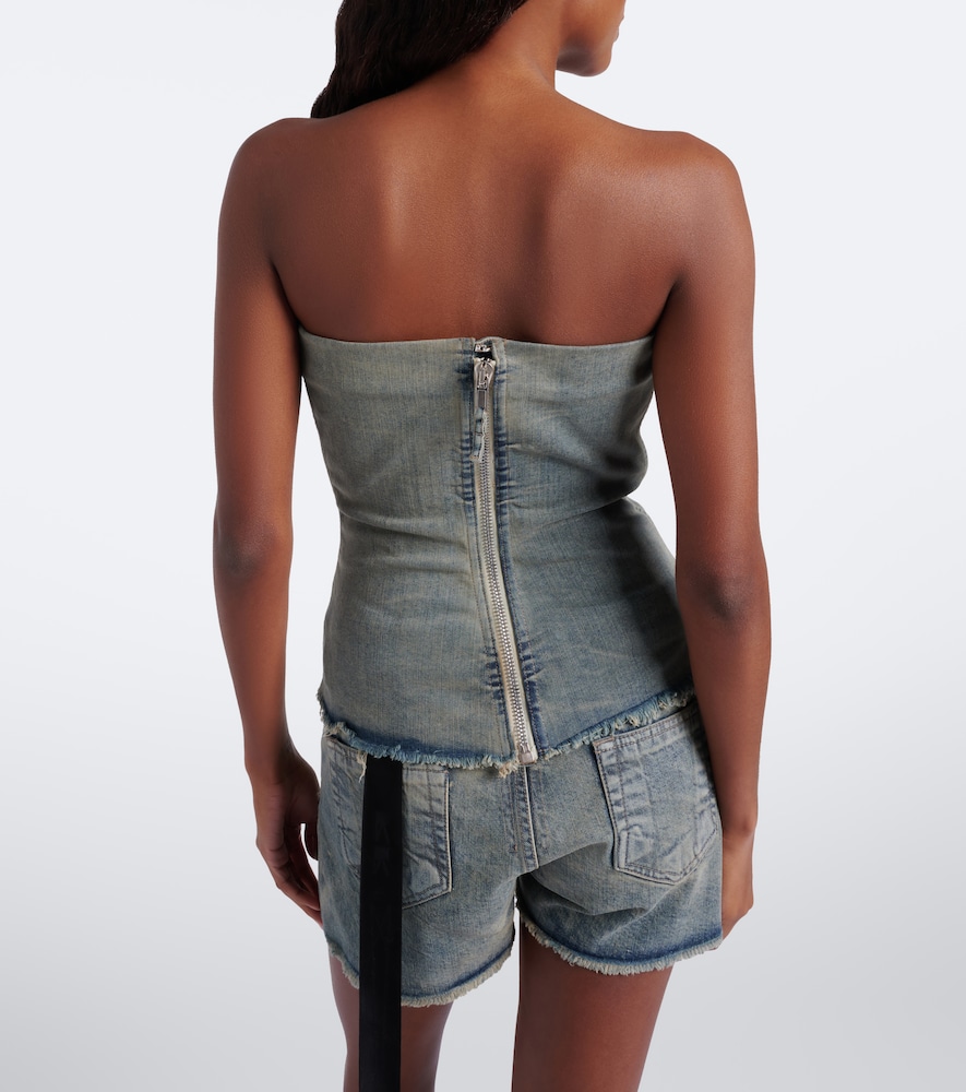 Drkshdw Distressed Denim Tube Top