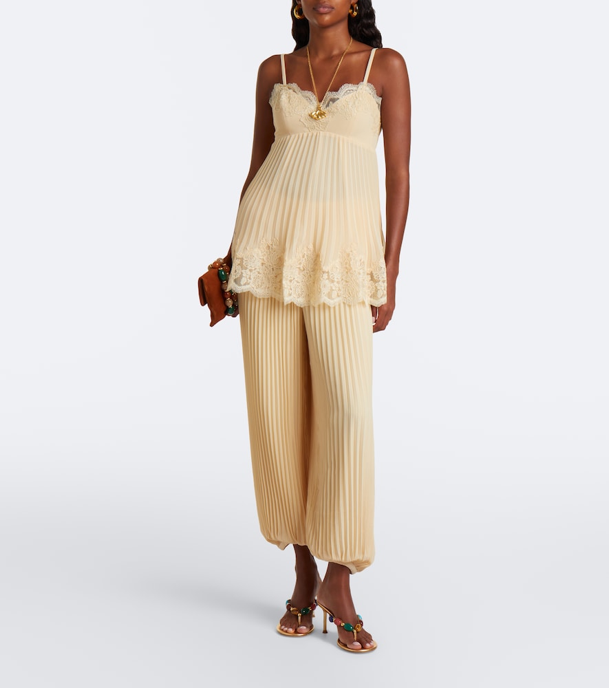 Lace-Trimmed Chiffon Camisole