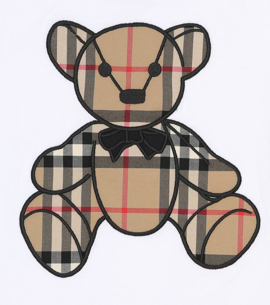 BURBERRY BABY THOMAS BEAR COTTON ONESIE,P00516105