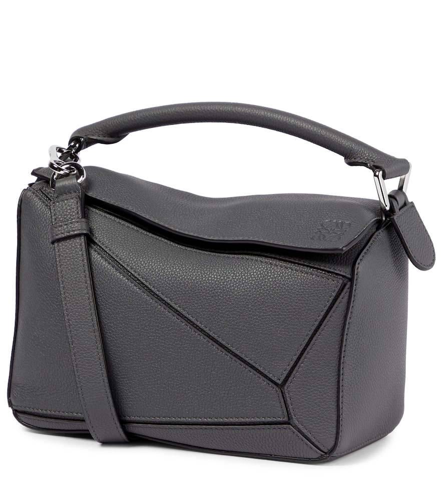 Click to view more detailed imagery on our partner's website Loewe Puzzle Small Leather Shoulder Bag In Black