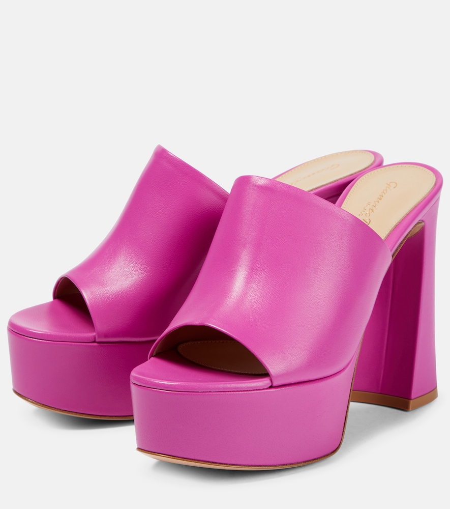 Holly Leather Platform Mules