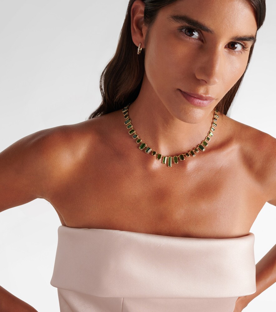 Octavia Elizabeth Bermuda Botany Eternity 18kt gold necklace with tourmalines