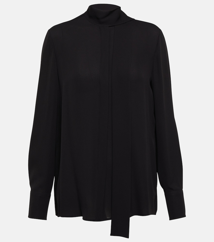 Valentino Women's Black Tie-Neck Silk Georgette Blouse UK Size 6 - Mytheresa