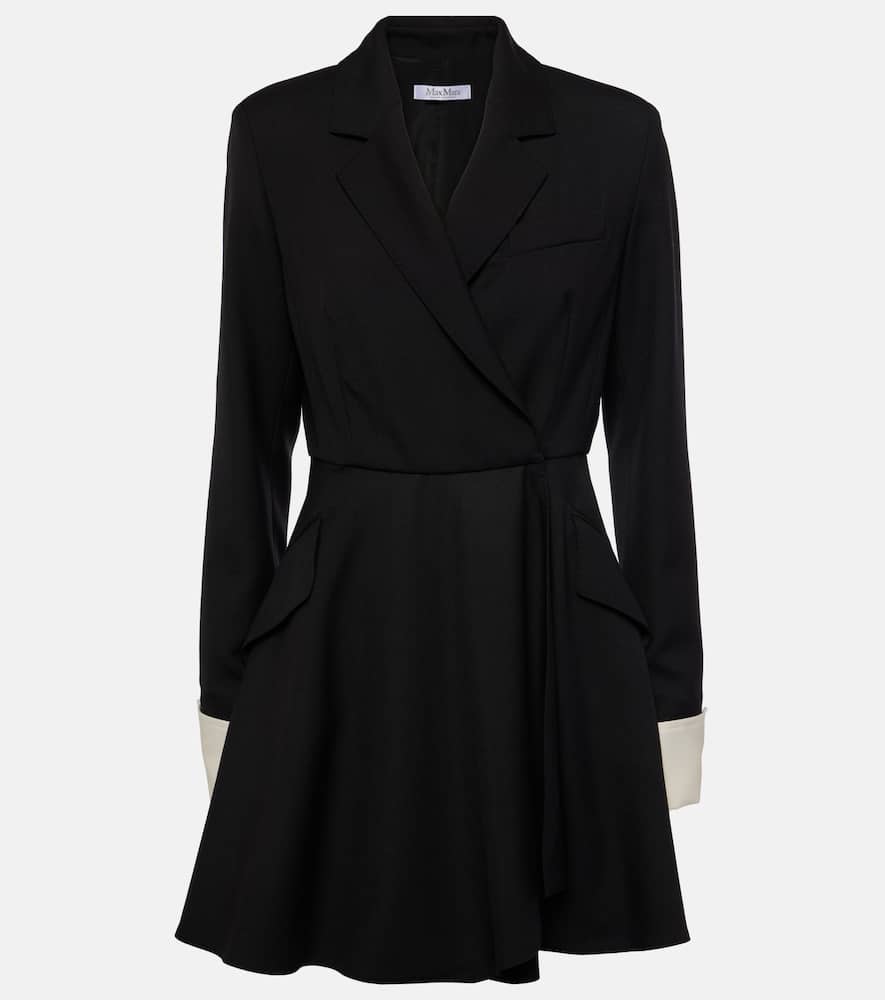 Shop Max Mara Sella Virgin Wool Shirt Dress In Black
